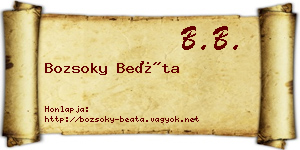Bozsoky Beáta névjegykártya