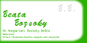 beata bozsoky business card